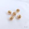 Bolsa color oro 14K bola hueca de flor corazón de melocotón moneda de cobre grano de moneda cuentas redondas cadena diy cuentas decorativas accesorios cuentas para pulsera 10mm