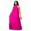 Europeu e Americano Amazon Novo Verão Elegante Plissado Solto Sem Mangas Vestido para Mulher Gorda Forro Feminino