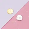 Estilo Nuevo Europeo y Americano Acero Inoxidable Espejo Chapado en Oro de 18K Accesorios de Joyería Colgante de Disco Redondeado Grabado de Corazón DIY
