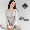 Conjunto de Roupas e Calças de Outono para Gestantes Pijama Pós-Parto para Amamentação Roupa Térmica para Amamentação Suéter de Algodão Roupa Mês Gravidez