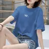 Marca de Comercio Exterior~Camiseta de Verano de Manga Corta para Mujer de Mediana Edad y Mayor, Líneas Trece, Corte Holgado, Estilo Mamá, Ropa para Mujer de Talla Grande