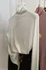 Capa base de punto fino de lana para mujer, nuevo estilo otoño/invierno, prenda interior de alta gama, top suéter de cuello en U para invierno