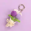 Ramo de Flores de Hilo DIY Colgante Crochet Ramo al por Mayor Tulipán Llavero de Coche Bolsa Colgante Pequeño Juguete