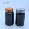 Frasco Plástico PET para Cuidados com a Saúde 100ml Frasco Redondo Frasco para Cápsulas Frasco para Gomas Preto Azul Tampa Flip-top Dourada UV