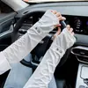 Mangas de Hielo con Protección Solar para Hombre y Mujer Verano Conducción Protección Ultravioleta Mangas Finas de Seda de Hielo Guantes Integrados Ciclismo Pesca Parasol