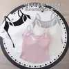 Camisola de Algodón Puro con Canalé, Espalda Grande en Forma de U para Mujer, Copa Fija Integrada, Top Ajustado de Color Sólido, Ropa Interior de Capa Base para Mujer