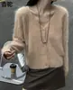 Nuevo Suéter Cardigan de Lana Cachemir Cepillado para Mujer Ropa de Abrigo Botón Metálico Tejido Otoño Invierno Suave Pegajoso Estilo Perezoso Top