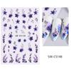 Adesivos de unha de venda quente transfronteiriça atacado primavera e verão novos aquarela pétalas de flores secas lavanda adesivos de unha 3D