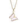 Colar pingente de borboleta com diamantes estilo retrô nacional feminino estilo japonês e coreano luxo leve nicho Colar de celebridade da internet acessórios de alta qualidade