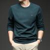 Sudadera de Alta Calidad para Hombre con Lana de Oveja Otoño 2025 Nueva Cuello Redondo Casual, Cómoda y Versátil Camiseta Interior de Manga Larga