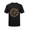 Camiseta de Manga Corta de Verano para Hombre 2026 Nuevo Modelo con Pedrería Año del Dragón Moda Masculina Marca de Tendencia Top Ajustado para Hombre