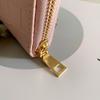 Billetera Nueva para Mujer Transfronteriza 2024 Bolso Clutch Largo con Cremallera Sencilla Estilo Europeo y Americano PU Patrón Piedra Monedero para Teléfono Móvil