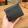 Cartera europea y americana transfronteriza de cuero genuino, estilo corto, piel de vaca de capa superior, cartera clásica para hombre, monedero y tarjetero de gran capacidad