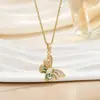 Collar Colgante de Lujo de Alta Gama Accesible Chapado en Oro de 18 Quilates con Cobre y Circonita Micropavimentada Cadena para Clavícula de Moda Versátil Joyería al por Mayor