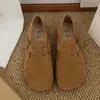 Zapatos Birkenstock todo incluido para mujer, nuevos zapatos planos populares de otoño 2026, mocasines retro versátiles sin cordones de suela blanda