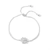 Pulseira Nova Estilo Primavera para Mulheres, Minimalista, Requintada, Luxo Leve, Joia de Zircônia, Flor de Trevo de Quatro Folhas de Nicho, Super Brilhante, Pulseira de Moda Ajustável