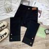 Calça Jeans Preta Feminina Primavera e Outono 2024 Nova Chegada Corpo em Forma de Pêra Calças Cropped Cintura Alta Calças de Tubo Reto