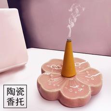 Fabricantes de atacado de cerâmica grande porta-incenso de flor de cerejeira porta-incenso aromaterapia doméstica bonito e prático