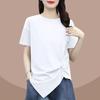 Ropa de Tallas Grandes para Mujer Verano 2023 Camiseta Irregular de Manga Corta Conjunto de Dos Piezas de Pantalones Cortos Casuales de Mezclilla para Mujer