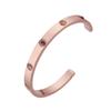 Lujo Accesible Personalizado No Desvanecible Amor Versión Ancha de Gipsofila Acero de Titanio Pulsera Abierta Estilo Ins Fábrica de Gama Alta Al Por Mayor