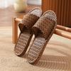 Pantuflas de Lino para Mujer Verano Pareja Hogar Interior Piso Hogar Rattan Pasto Antideslizante Pantuflas de Lino para Hombre Cuatro Estaciones Verano