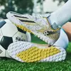 Zapatos de Fútbol Profesionales Cruzados para el Mundial para Hombres Adultos Ag Tacos Largos Césped Artificial Césped Sintético Zapatos de Deporte para Entrenamiento de Estudiantes