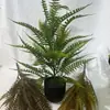 Helecho en MacetaPlantas Verdes Artificiales con Hojas Verdes de Plástico Pegadas para Decoración de Paisaje en Sala de Estar, Balcón y Ventanas de Centros Comerciales