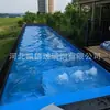 Piscina de Villa con Borde Infinito, Contenedor Integrado con Masaje Spa, Piscina de Fibra de Vidrio para Patio de Acrílico