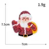 Serie Navideña Bordado de Lentejuelas de Colores Bordado por Computadora Papá Noel Muñeco de Nieve Árbol de Navidad Parche de Tela Bordada Exportación