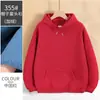 Chaqueta de Forro Polar Pesado de Otoño e Invierno Marca de Moda Color Sólido Sudadera con Capucha para el Trabajo Sudadera Gruesa con Estampado Personalizado