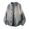 Cardigan suéter de tricô xadrez falso de duas peças masculino, estilo old money, business casual, outono e inverno, atacado de fábrica transfronteiriço
