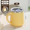 Taza Lujo Ligero Sentido de Alta Gama Gran Capacidad Taza de Café con Tapa Doble Capa Anti-quemaduras Hogareña Acero Inoxidable 304 Taza para Beber