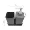 Conjunto de Três Peças de Artigos de Higiene Pessoal Plásticos Transfronteiriço, Copo Simples para Escova de Dentes, Frasco de Loção, Conjunto de Três Peças para Banheiro, Porta-Pasta de Dente Atacado