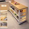 Estante de Almacenamiento Multifuncional para Cocina, Mesa de Corte de Pie, Banco de Trabajo, Horno de Microondas de Varias Capas, Almacenamiento de Ollas, Gabinete Lateral Estrecho