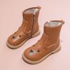 Botas de Cuero Cómodas para Niñas para Uso Exterior Nuevo Estilo Otoño e Invierno 2025 Botines Cortos Versátiles de Suela Suave para Niñas Pequeñas Estilo Infantil Botas de Princesa