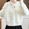 Tejido de Punto de Moda de Estilo Europeo y Americano Lazy Cuello Redondo para Mujer 2025 Nuevo Abrigo Tejido Manga Larga Primavera y Otoño Tops al por Mayor