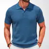 Comercio Exterior Transfronterizo Ropa para Hombre Estilo Europeo y Americano Primavera y Verano Tejidos de Punto de Manga Corta Chico Musculoso Rudo Suéter Casual Camisa Polo Sy0044