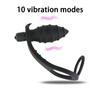 Plug anal vibrador de silicona con rosca de 10 frecuencias transfronterizo GAY masajeador posterior masculino dilatador anal juguetes sexuales comercio exterior