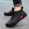 Botas de Lluvia Cortas para Hombre, Antideslizantes, Impermeables, Botas de Lluvia de Moda, Forradas de Felpa, Zapatos de Goma Cálidos, Zapatos de Trabajo para Agua de Caña Corta para Pesca, Cubrezapatos