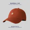 Boné de Beisebol Macio Estilo Coreano Simples Versátil Bordado com Letra Pequena Aba Curva Faz o Rosto Parecer Menor Chapéu de Bico Largo Chapéu Esportivo para Homens e Mulheres