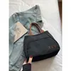 Bolsa de Lona Retrô para Trabalho e Deslocamento, Bolsa Simples Casual de Lona, Bolsa de Lona Feminina, Bolsa Tote de Mão