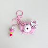 Pulsera de cuentas de Sanrio con dibujos animados auténticos, llavero con colgante para bolso, llavero para pareja, colgante para bolso, pequeño regalo
