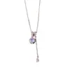 Collar de Borlas de Zirconia Cortada en Rosa Flor de Hielo de Lujo Ligero Exquisito de Nicho, Versátil y de Gama Alta, Gargantilla Súper Brillante