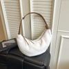 2025 Nuevo Otoño e Invierno Bolso Cruzado Casual Japonés y Coreano Color Caramelo Moda Bolso Dumpling Textura Imitación Minka Bolso de Axila