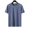 Camiseta de Manga Corta para Hombre Verano Color Sólido Holgada Transpirable Alta Elasticidad Secado Rápido Camiseta Deportiva Casual para Hombre Seda de Hielo Secado Rápido