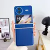 Funda de teléfono de metal pintado de tres secciones con patrón de cuero Morandi de color sólido adecuada para VIVO X FLIP funda protectora estilo lujo ligero