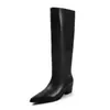 Botas de Caballero Estilo Británico Moda Adelgazante 4.5cm 2026 Otoño/Invierno Nuevo Llegada Punta Fina Tacón Grueso Altas Hasta la Rodilla