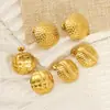 Aretes Redondos de Acero Inoxidable y Acero de Titanio de Oro de 18 Quilates Transfronterizos para Mujer, Estilo Europeo y Americano, Versátiles de Alta Gama, Aretes de Dongguan en Stock, Venta al por Mayor