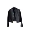 Elegante Chaqueta de Cuero para Mujer 2026 Primavera y Otoño Nueva Moda Versátil Casual Adelgazante Chaqueta Biker Superior
