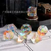 Juego de Dungeons & Dragons Barbilla 7 Piezas Traje Espejo Magia Palabra Dorada Dados Poliédricos de Cristal RPG DND